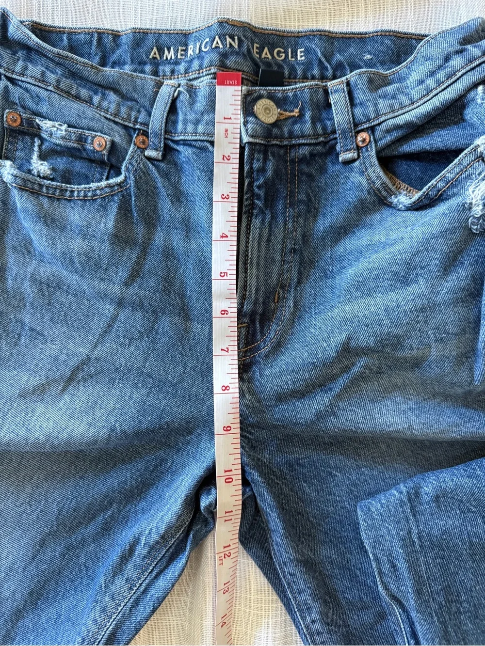 American Eagle Outfitters Blue Denim Jeans with Faded Wash